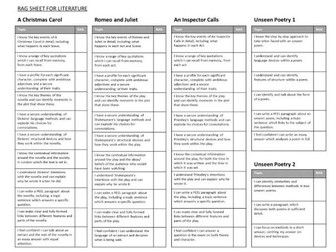 RAG sheet for Literature and Language