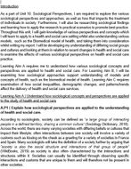 health and social care unit 10 sociological perspectives assignment brief