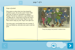 History of Football Interactive Information Book - Reading Level A - KS1