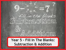 Fill In The Blanks: Addition and Subtraction Worksheets - Year 5