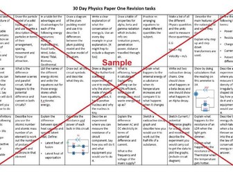 30 Day Physics Paper1 Revision Tasks