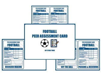 Football - Peer Assessment Cards - Key Stage 3