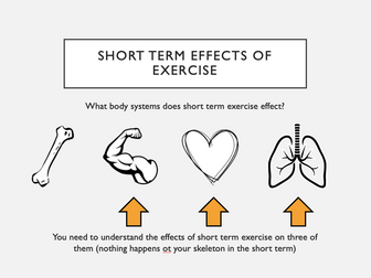 GCSE PE Short and Long Term Effects of Exercise Bundle