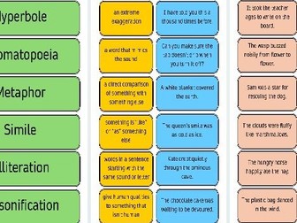 Poetic Devices Card Sort Activity