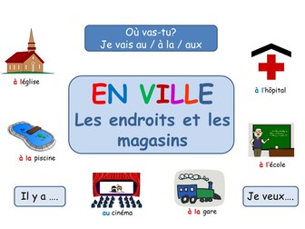 En ville (in town) - A folder of French resources for KS2/3
