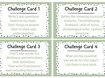 GCSE English Fast Finishers