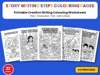 How to Write a Story Colouring Pages | Story Writing Tips Printable Colouring Page Worksheets KS2
