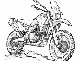 Motorbikes, 70 Pages For Colouring