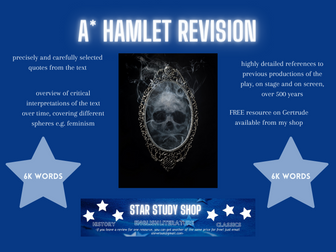 A* Hamlet revision/analysis I A Level English