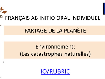 French Ab Initio Oral Exam/Partage de la Planète/Environnement