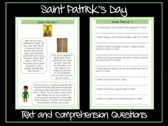 Saint Patrick's Day Text and Comprehension