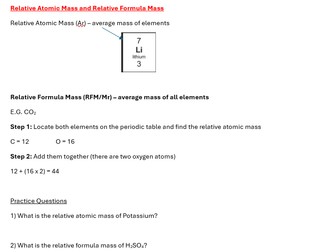 iGCSE Edexcel Calculations in Chemistry Paper 1 Booklet