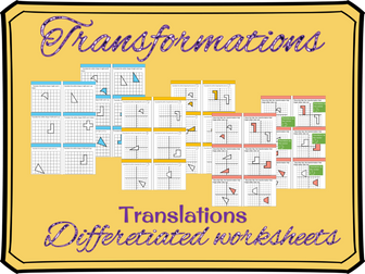 Transformations- Translations differentiated worksheet
