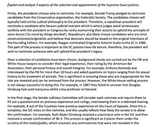 AQA A Level US Politics Judiciary 9 markers