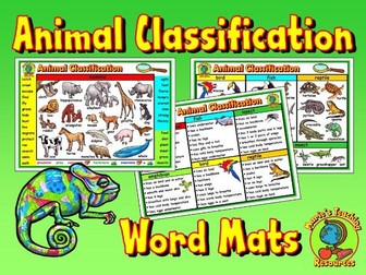 Animal Classification Word Mats