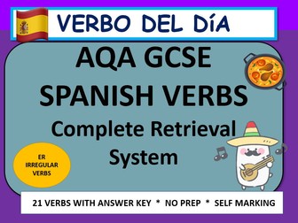 AQA GCSE Spanish Verbo del Día – Irregular ER Verbs | Retrieval Practice Pack