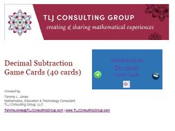 Decimal Subtraction Game Cards (40 cards)