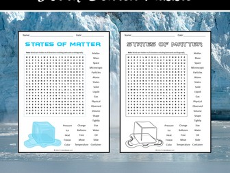 States of Matter Word Search Puzzle