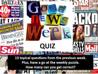 Topical Weekly News Quiz