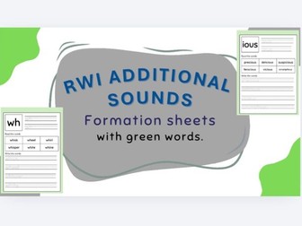 RWI Homework Sheets - Additional Sounds