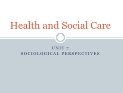 sociological perspectives for health and social care