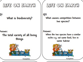 N5 Life on Earth Quiz Cards