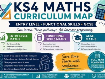KS4 Maths Curriculum Map | Entry Level, Functional Skills & GCSE | Full Year Planning