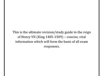 Henry VII Revision Guide - History A level AQA