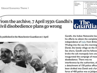 Edexcel Economics A level Theme 1 Prereading/Starter : Whole class set