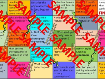 AQA A Level Dance Zero Degrees Akram Khan and Sidi Larbi- Revison Snakes and Ladders