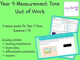 Year 4 Measurement: Time Unit Pack