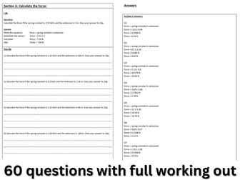 Hookes Law 60 questions and full answers