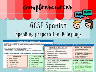 GCSE Spanish - Role play preparation