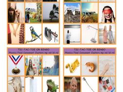 Phonics Final Consonant Clusters mp-nd-ld-rd Photo Tic-Tac-Toe-Bingo Game