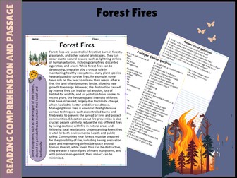 Engaging Reading Passage on Forest Fires with Thought-Provoking Questions