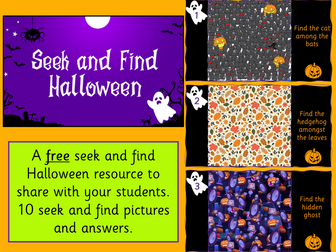 Seek and find Halloween tutor time resource
