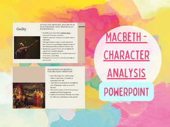 Macbeth - Character of Analysis of Macbeth, PowerPoint