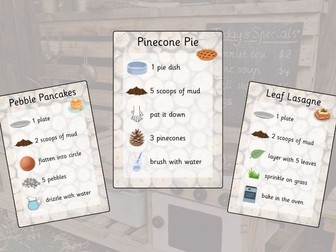 Mud Kitchen Recipe Cards