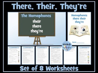 Homophones: There, Their and They're Worksheets