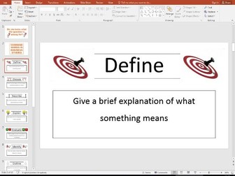 Command verbs used in Business Studies PPT Wall display