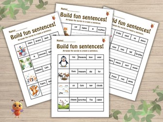 Build A Sentence worksheet, KS1 Writing.