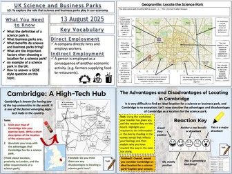 The Changing UK Economy: UK Science and Business Parks