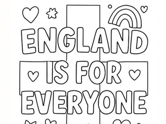 Inclusive England colouring pages - instant download - Empowering adult & kids colouring pack