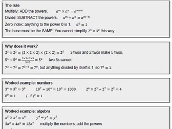 Laws of Indices, Negative & Fractional Indices