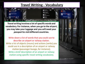 Travel Writing Vocabulary