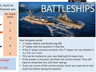 Battleships - Types of training / Principles of training / injury prevention - PE OCR 2016 new spec