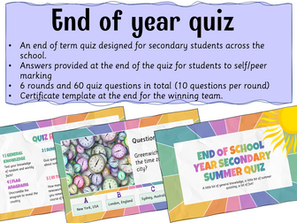 End of year quiz 2024