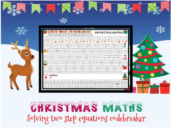 Christmas maths: solving 2 step equations