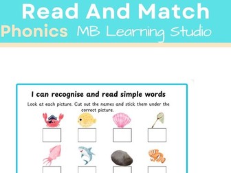 Sea Picture Read and Match – Cut and Stick Activity (EYFS & KS1)