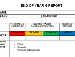 end of year report ks1
